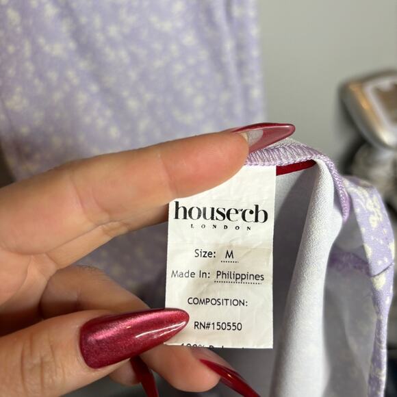 House of CB Janelle Lilac Floral Shirred Maxi Dress - Picture 11 of 12